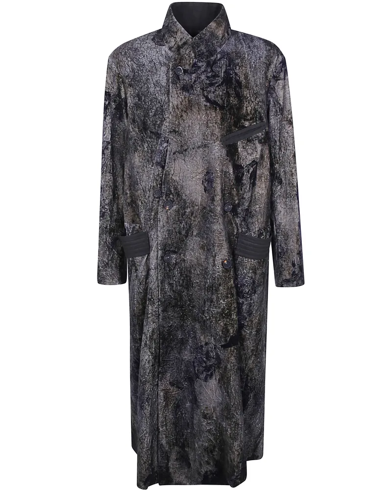 Ziggy Chen Coat Velvet Stand Collar "Velvet Stand Collar Coat Gray