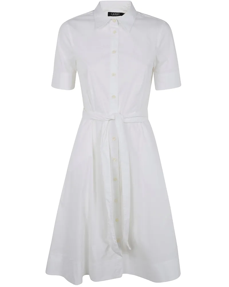 Ralph Lauren Finnbarr" Short Sleeves Casual Dress White