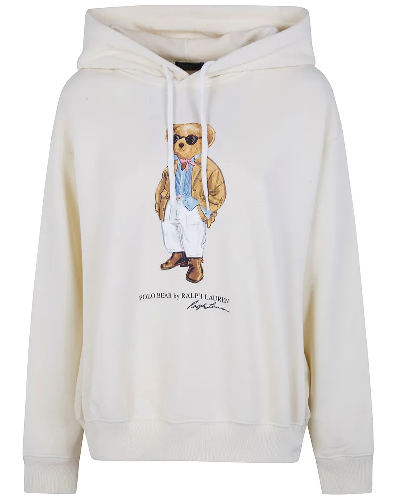 Ralph Lauren Bear" Hooded Sweatshirt Beige