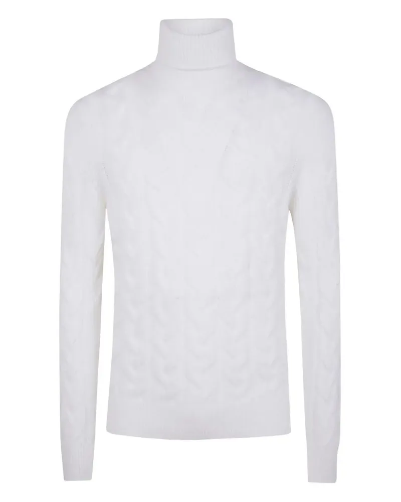 Gran Sasso Turtle Neck "Gransasso Ciclista" Sweater White