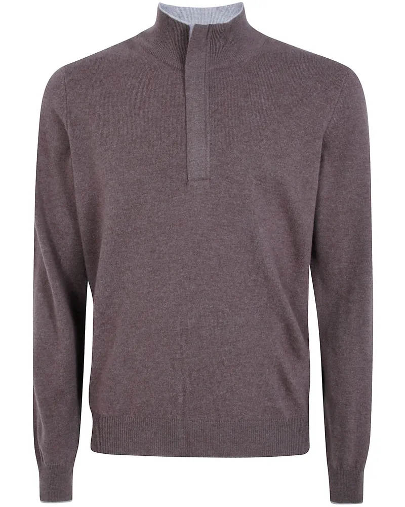Gran Sasso Turtleneck Zip "Long Sleeves Zip Turtle Neck Beige
