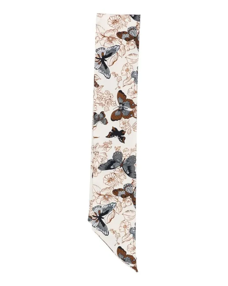 Laura Urbinati Scarf Butterfly Print Gray