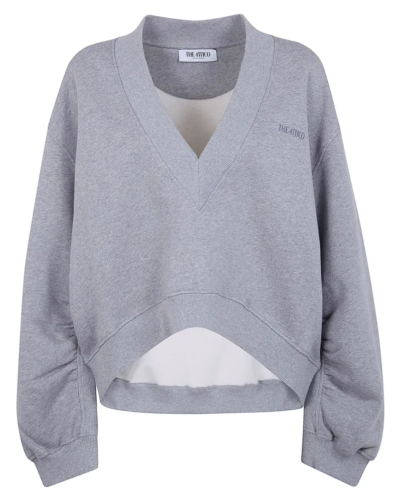 ATTICO V Neck Sweatshirt Gray
