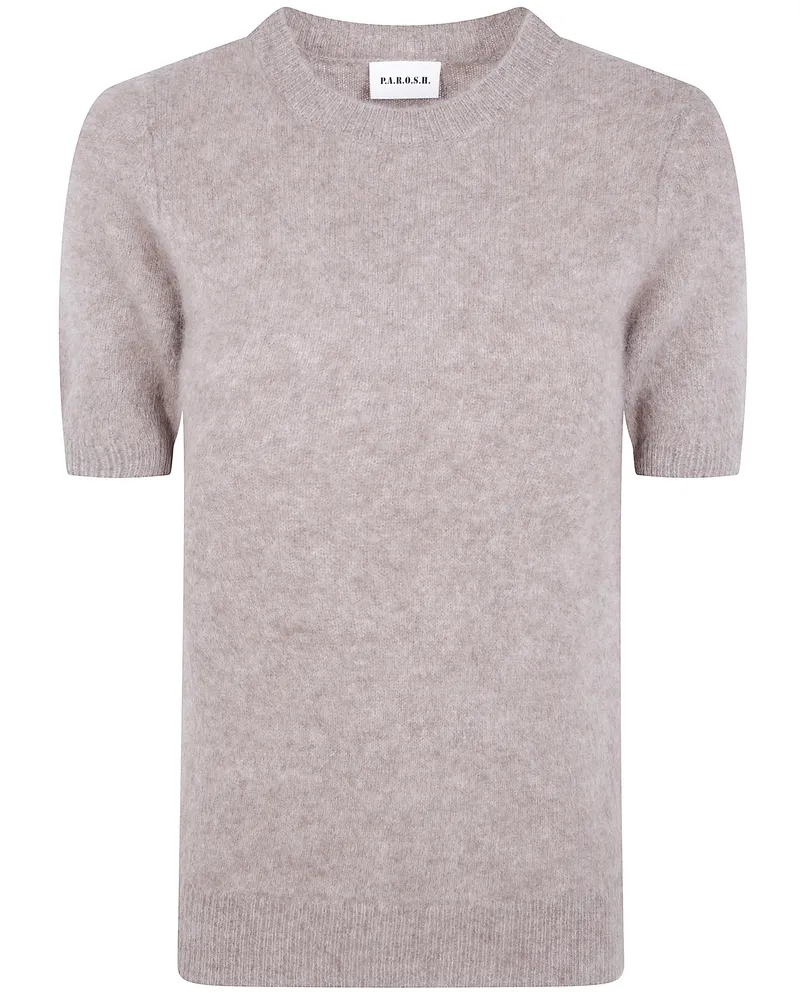 P.A.R.O.S.H. P. A.R. O.S. H. Sweater Short Sleeves "Yak Round Neck Gray
