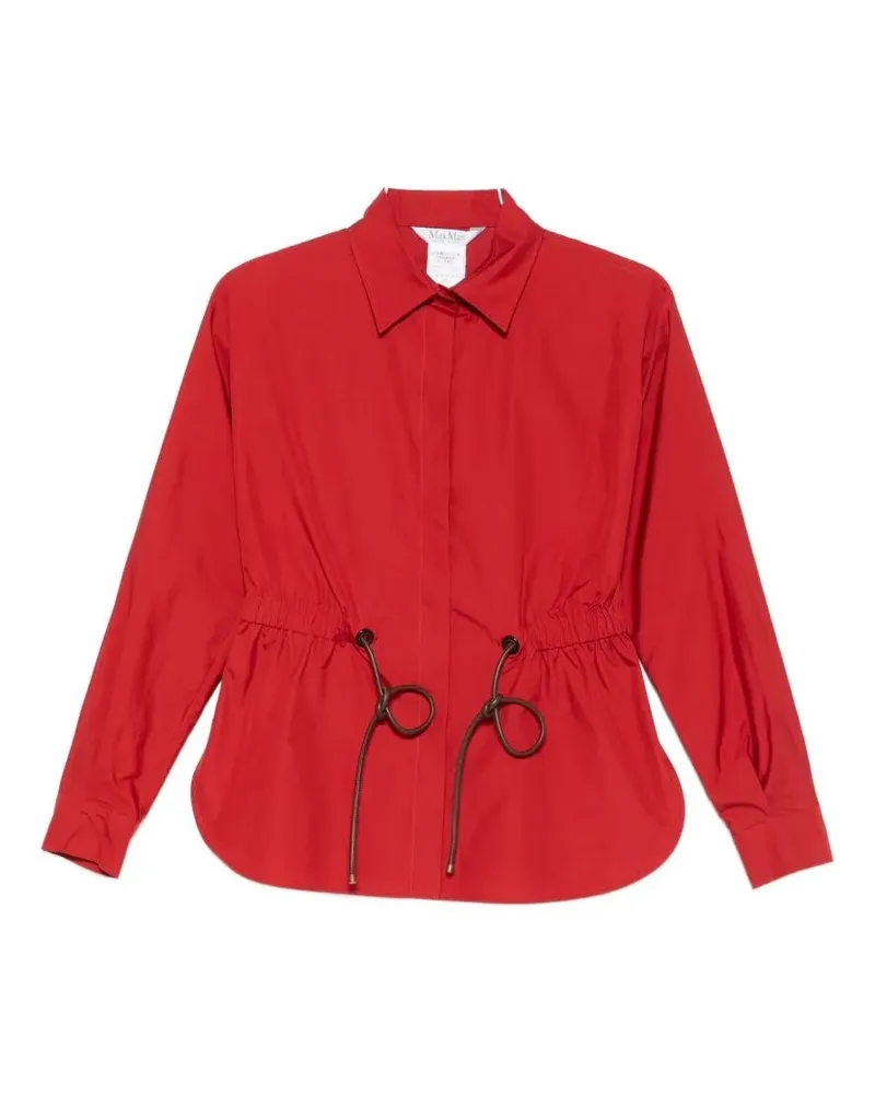 Max Mara Tazzina Cotton Popeline Classic Shirt Red