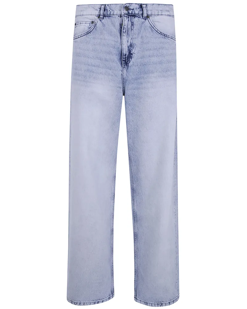 LES DEUX Jeans Straight Leg "Roi Bleached Denim Blue