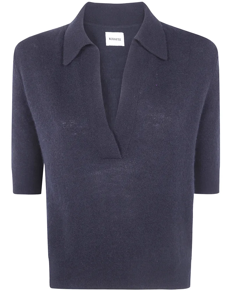 KHAITE Sweater Cashmere "Shrunken Jo" Polo Black
