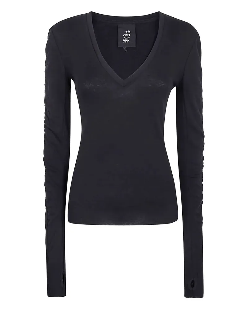 THOM KROM V Neck Sweater Black
