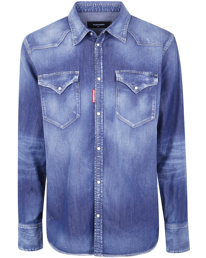 Dsquared2 Shirt Classic Western Blue