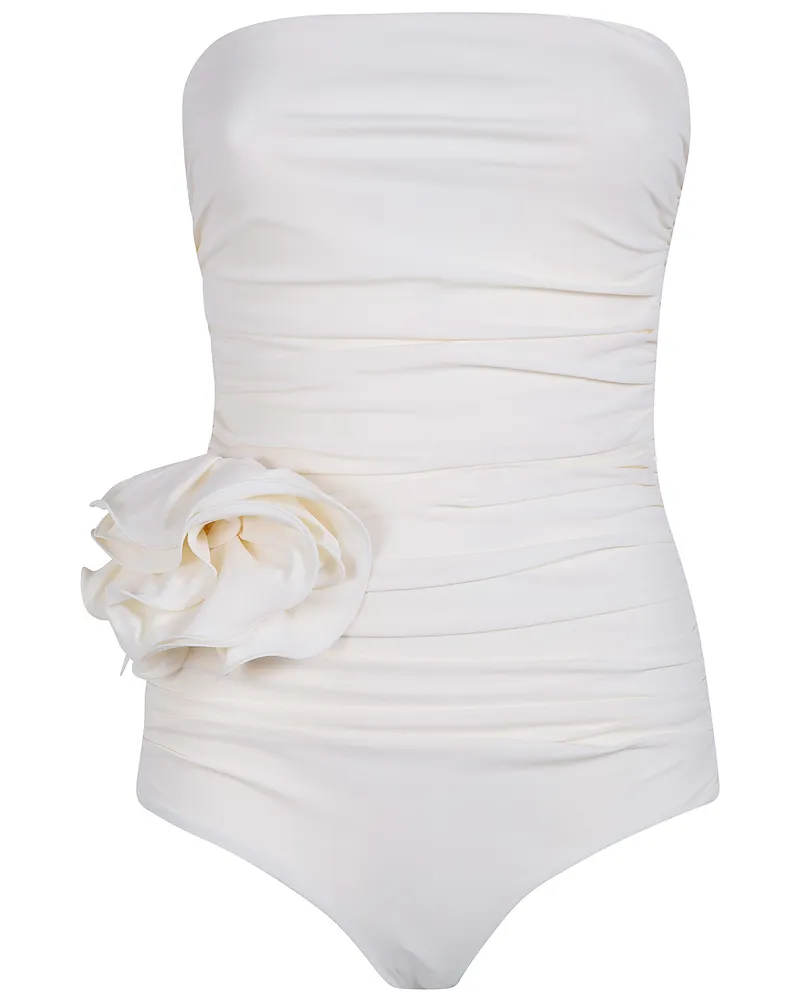 Magda Butrym Costume Intero Flower Waist Onepiece Swimwear Beige