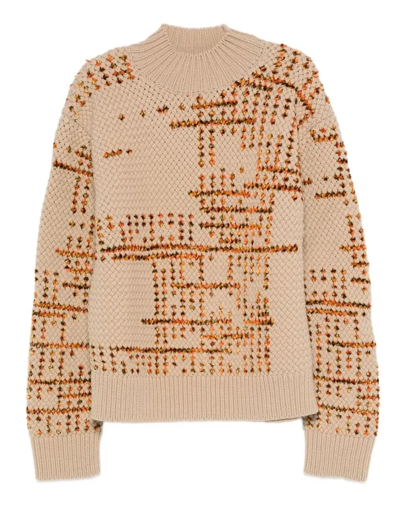 Dries van Noten Mauritius" Turtle Neck Sweater Beige