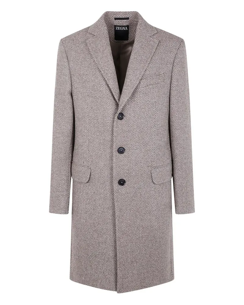 Ermenegildo Zegna Wool And Cashmere Overcoat Brown
