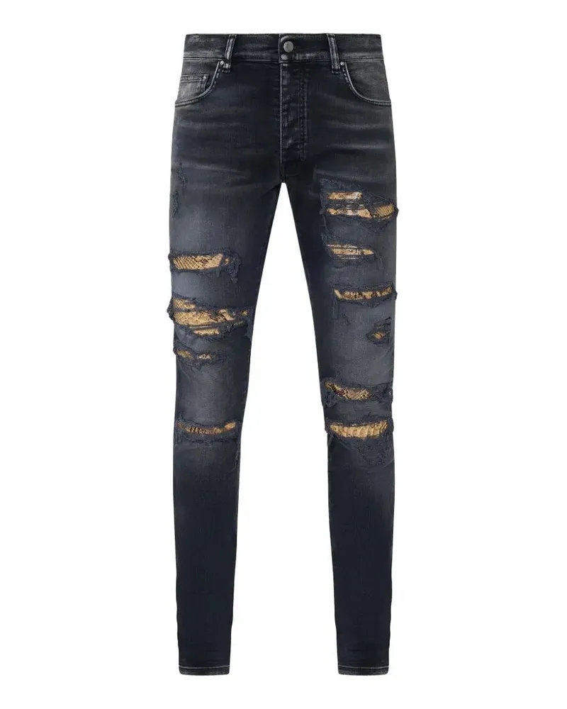 Amiri Snake Thrasher' Skinny Jeans Black