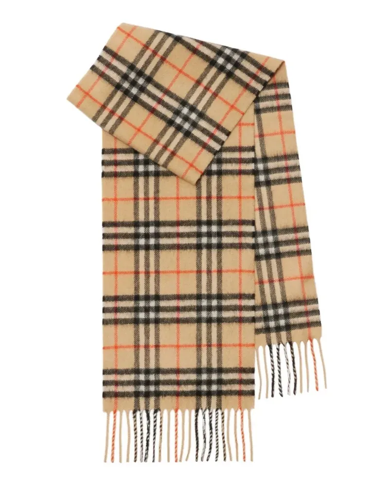 Burberry Vtg" Chk Cash Scarf White