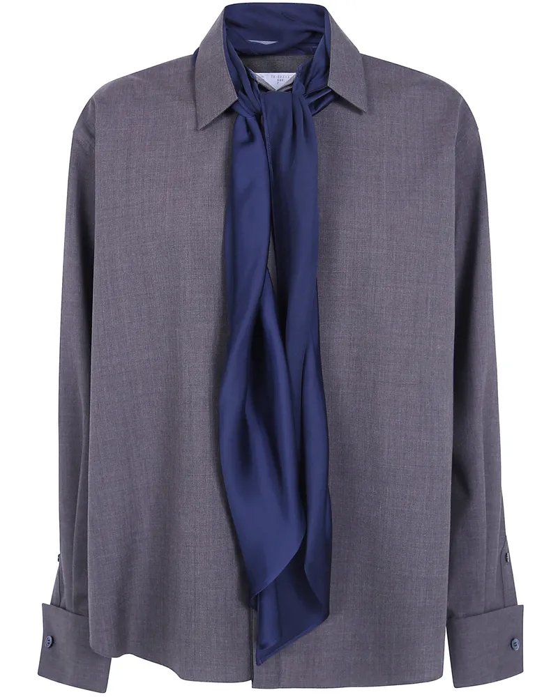 Sacai Shirt Polyester Wool "Suiting Shirt Brown