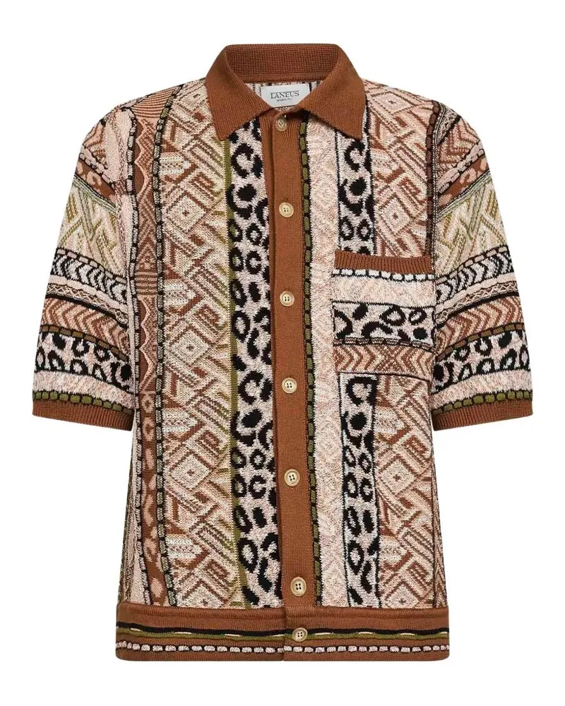 Laneus Knitted Shirt Man Brown