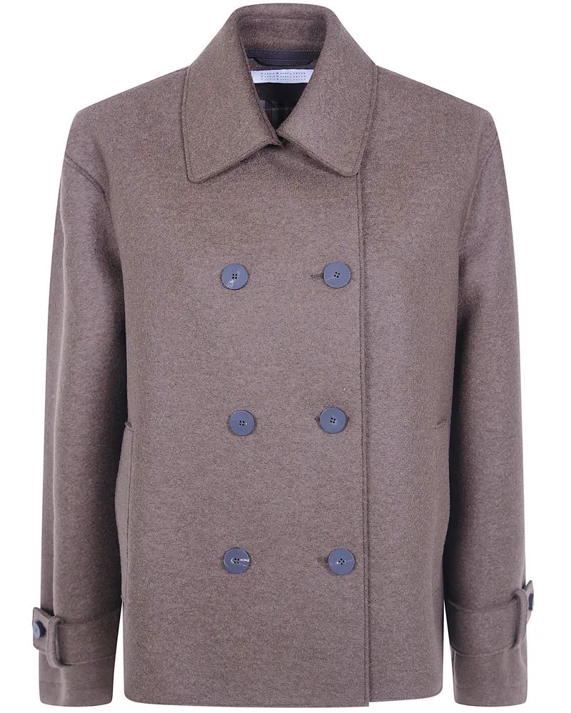Harris Wharf London Coat Oversized Short "Teddy Brown Brown