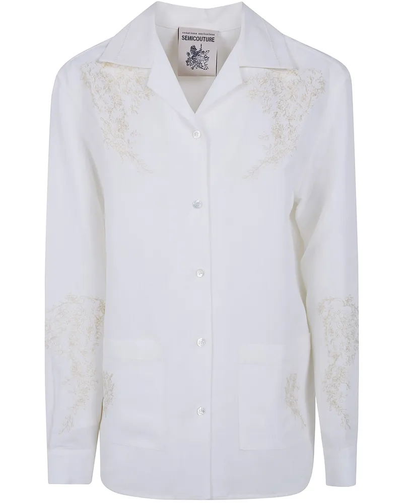 Semicouture Embroidered Linen Pijama Jacket White