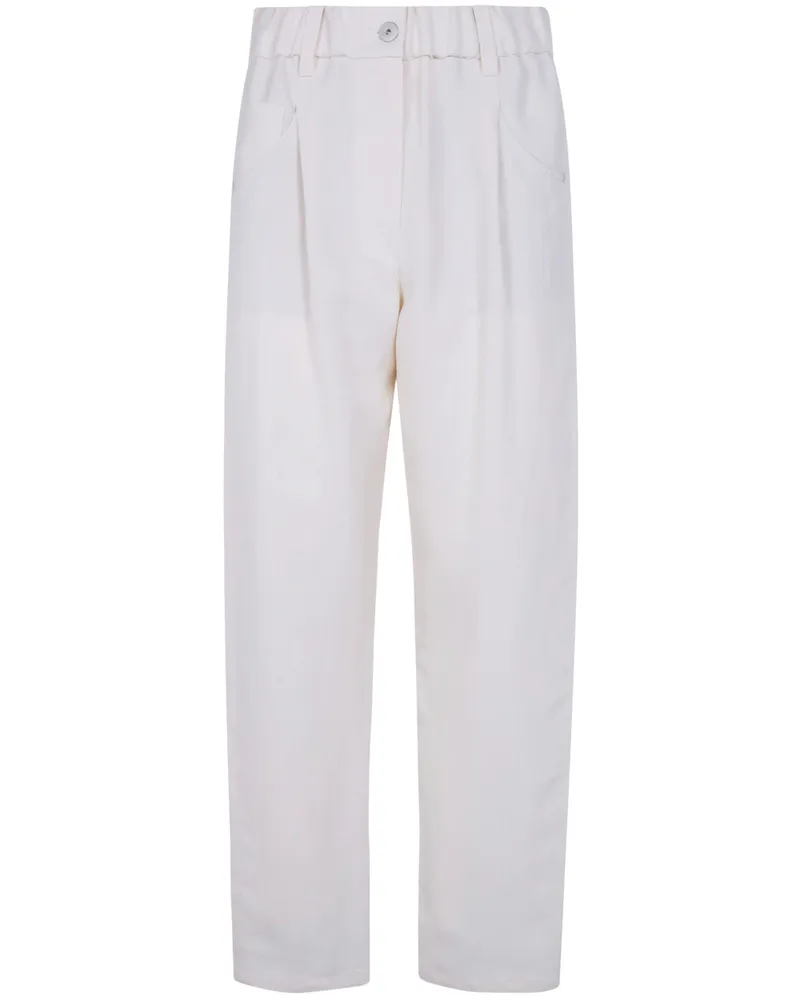 Brunello Cucinelli Straight Natural Trousers White