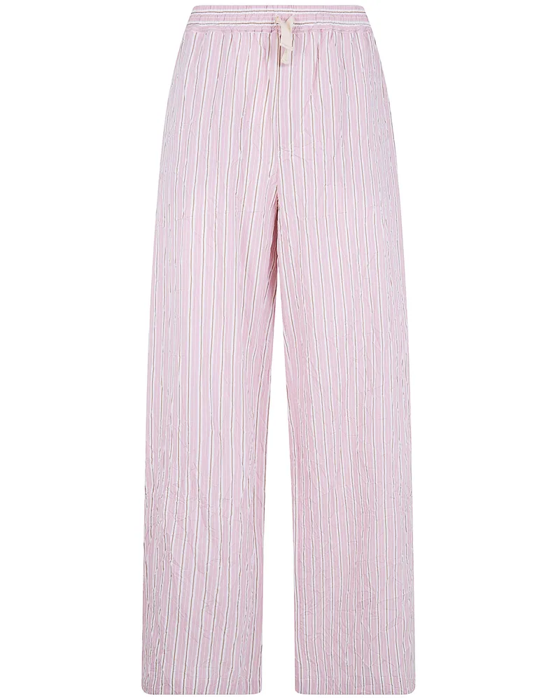 Nuur Striped Trousers With Elastic Pink