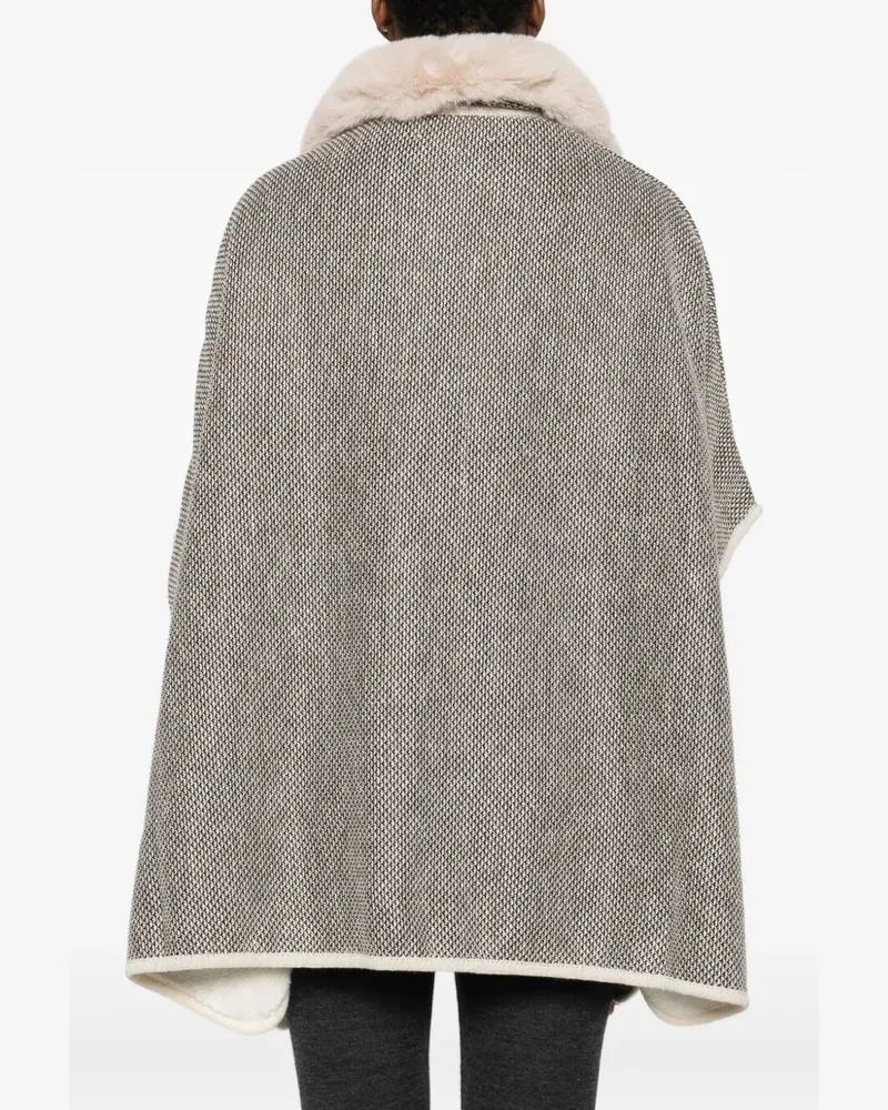 Blumarine Fur Edge Cape Beige
