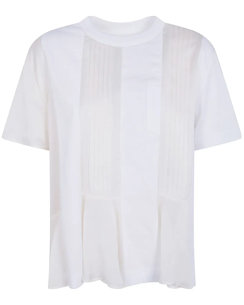 Sacai Satin X Cotton Jersey T-Shirt White