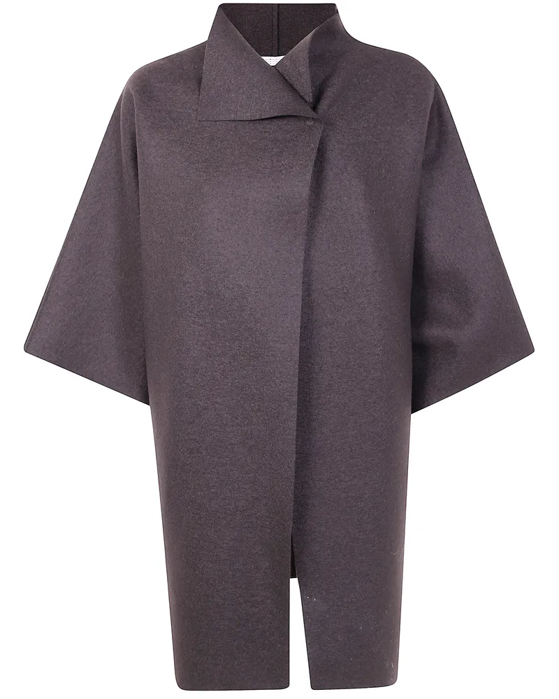 Harris Wharf London Women Kimono Mantle Pressed Wool Brown