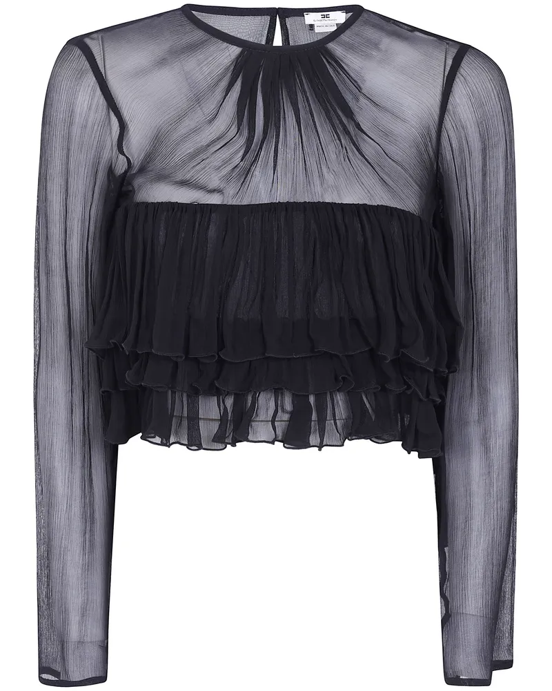 Elisabetta Franchi Shirt Long Sleeve "Ca18766e2 110 Black Black