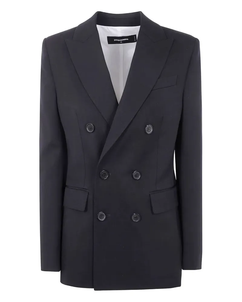 Dsquared2 Carolyn Double Breasted Peak Jacket Black