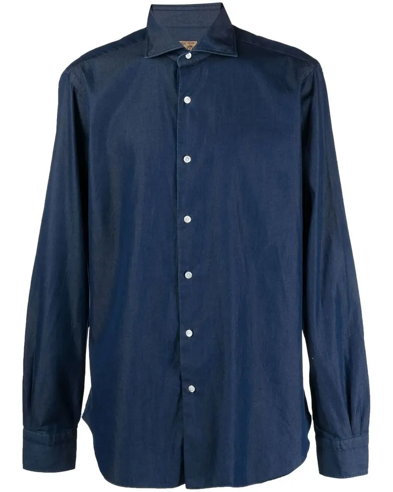 BARBA Dark Denim Shirt Blue