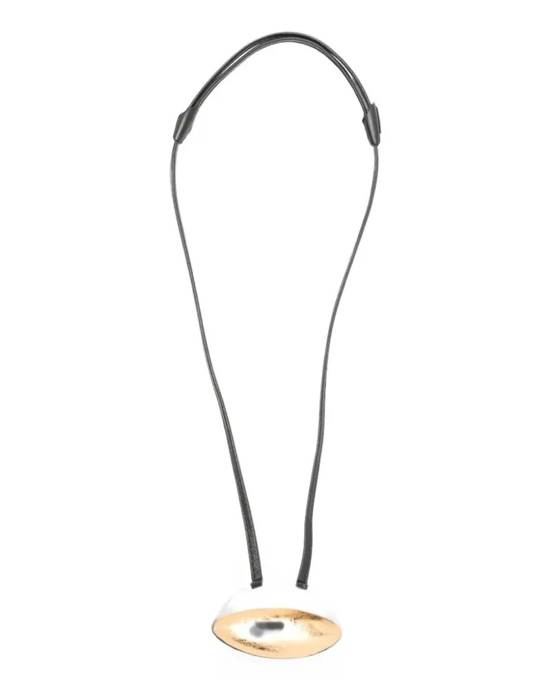 Monies Necklace Gold Disc "Isola Metallic