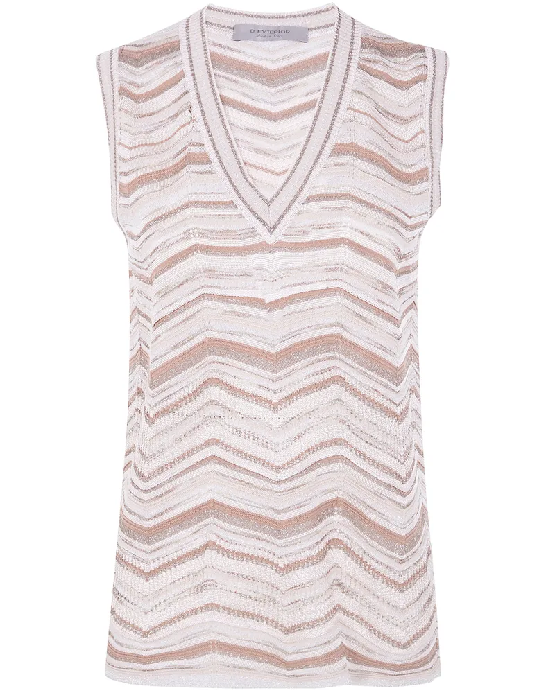 D.EXTERIOR D. EXTERIOR Top Striped Long Beige