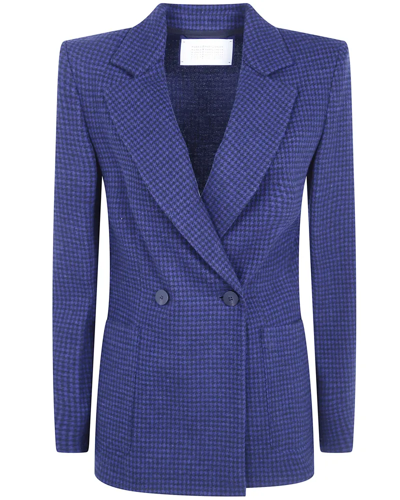 Harris Wharf London Blazer Double Breasted "Patterned Moleskin Blue