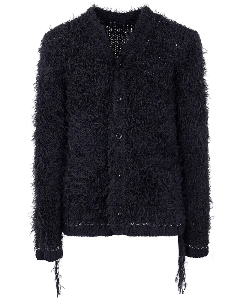 Sacai Furry Knit Cardigan Black
