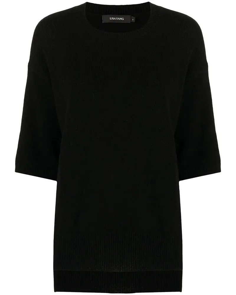 Lisa Yang Camille" Round Neck Sweater Black