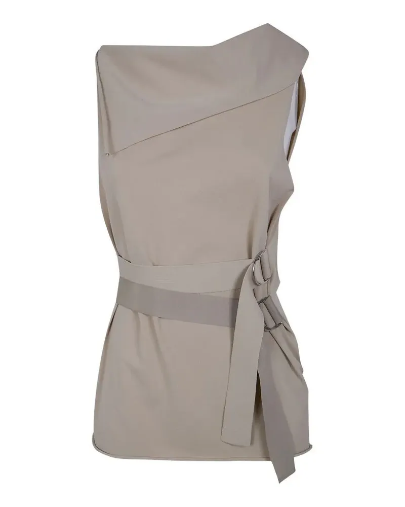 Pier Antonio Gaspari Stretch Metal Tank Top Beige