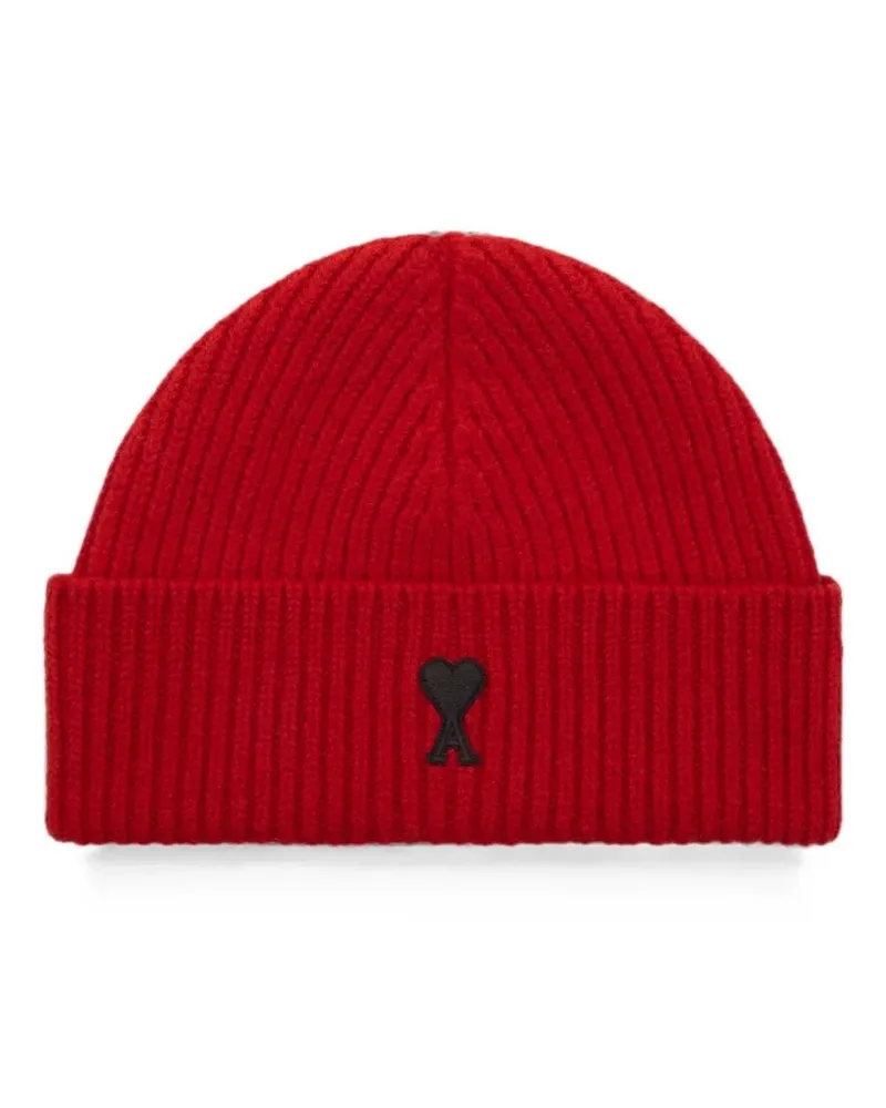 AMI Paris Beanie Contrasted "Quota Ami De Coeur Red