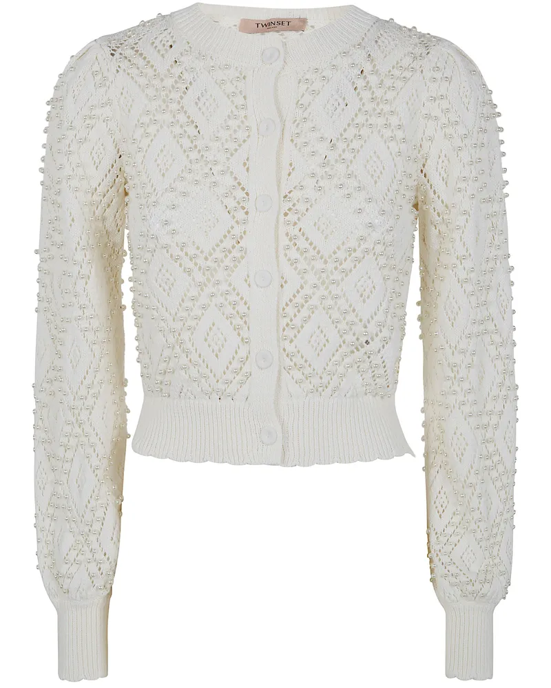 Twin-Set Round Neck Cardigan White