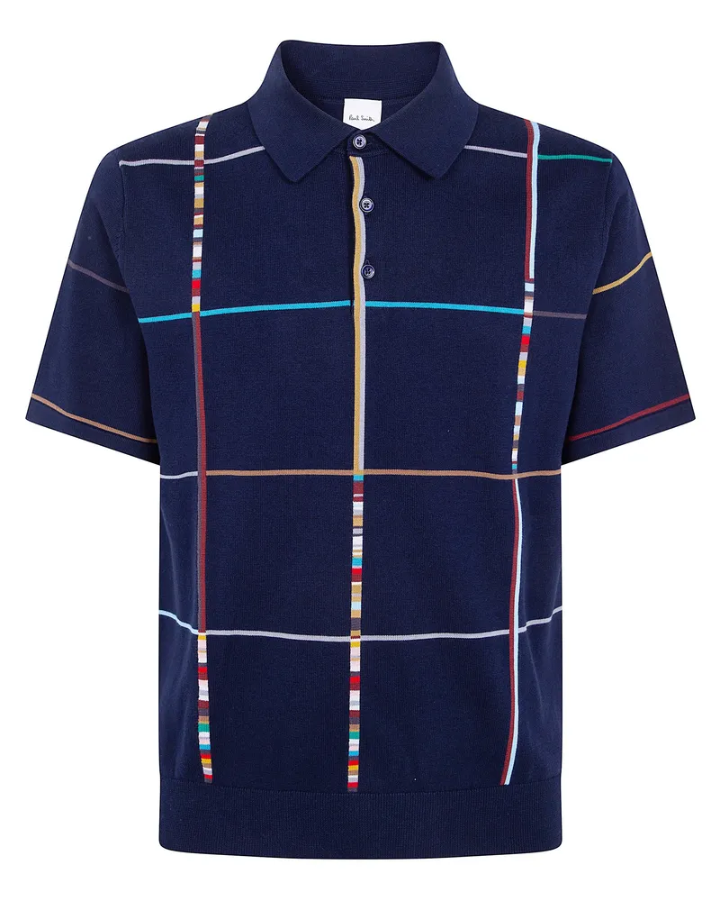 Paul Smith Mens Sweater Short Sleeves Polo Blue
