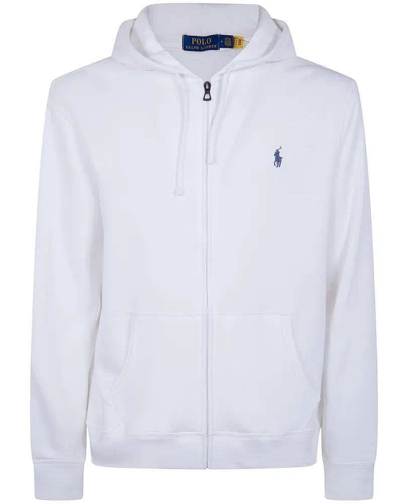 Ralph Lauren Hooded Full Zip Long Sleeves Sweatshirt White