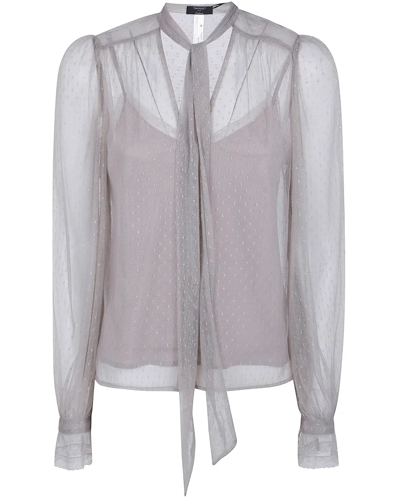 Twin-Set Blouse Bow Neck "Bow Neck Blouse White