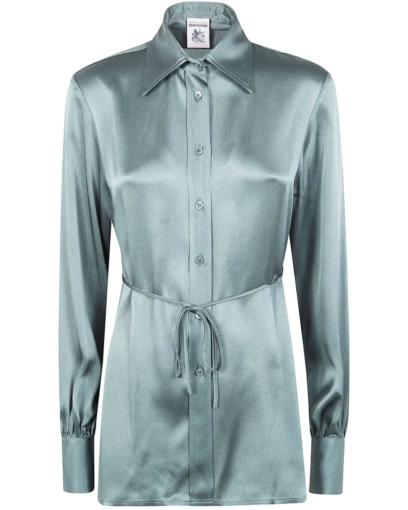 Semicouture Satin Shirt Green