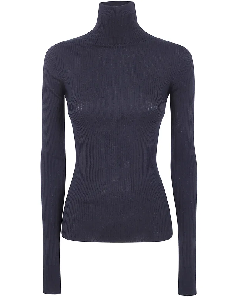 Max Mara Turtleneck Sweater Rib Wool "Centro Black