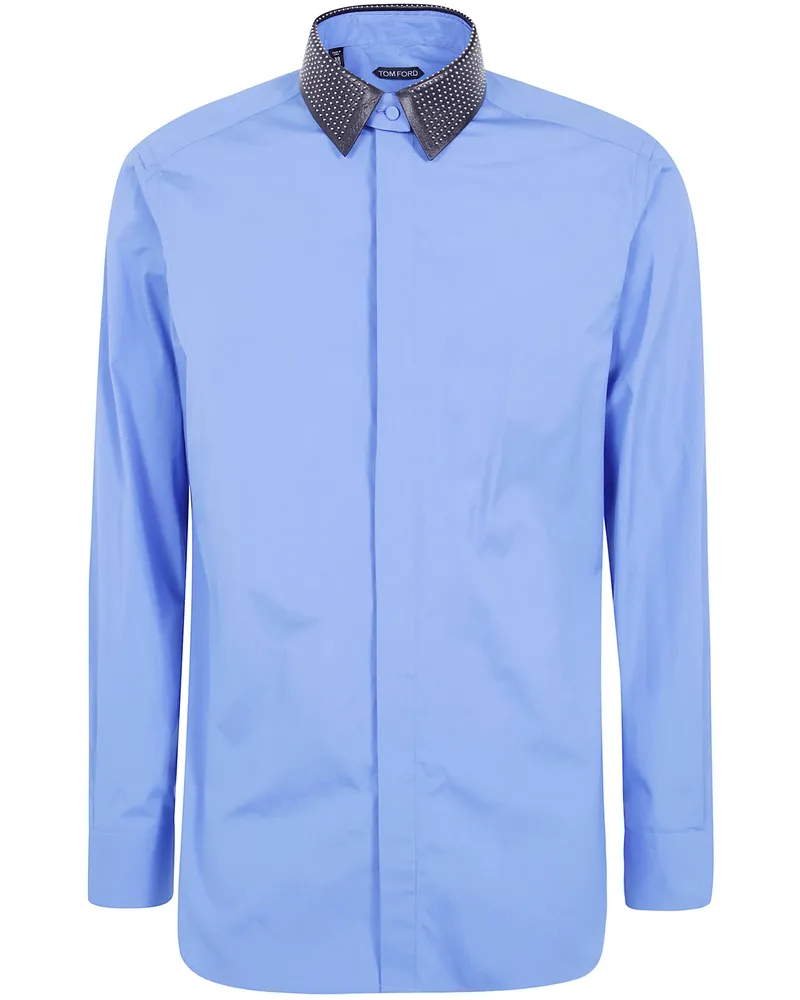 Tom Ford Shirt With Detachable Collar "Ufo Corn Blue Blue