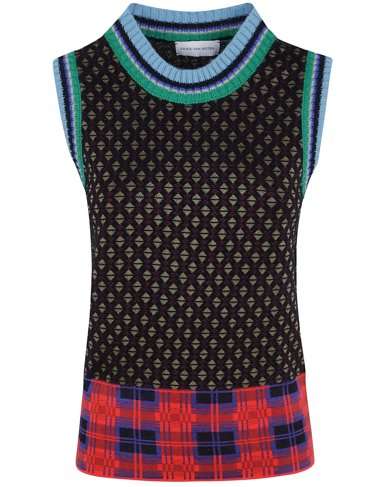 Dries van Noten Top Wool Canvas "Temi Black