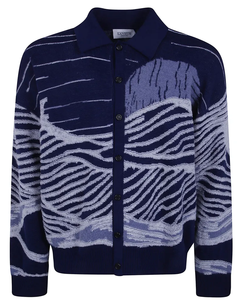 Laneus Knitted Shirt Blue Blue