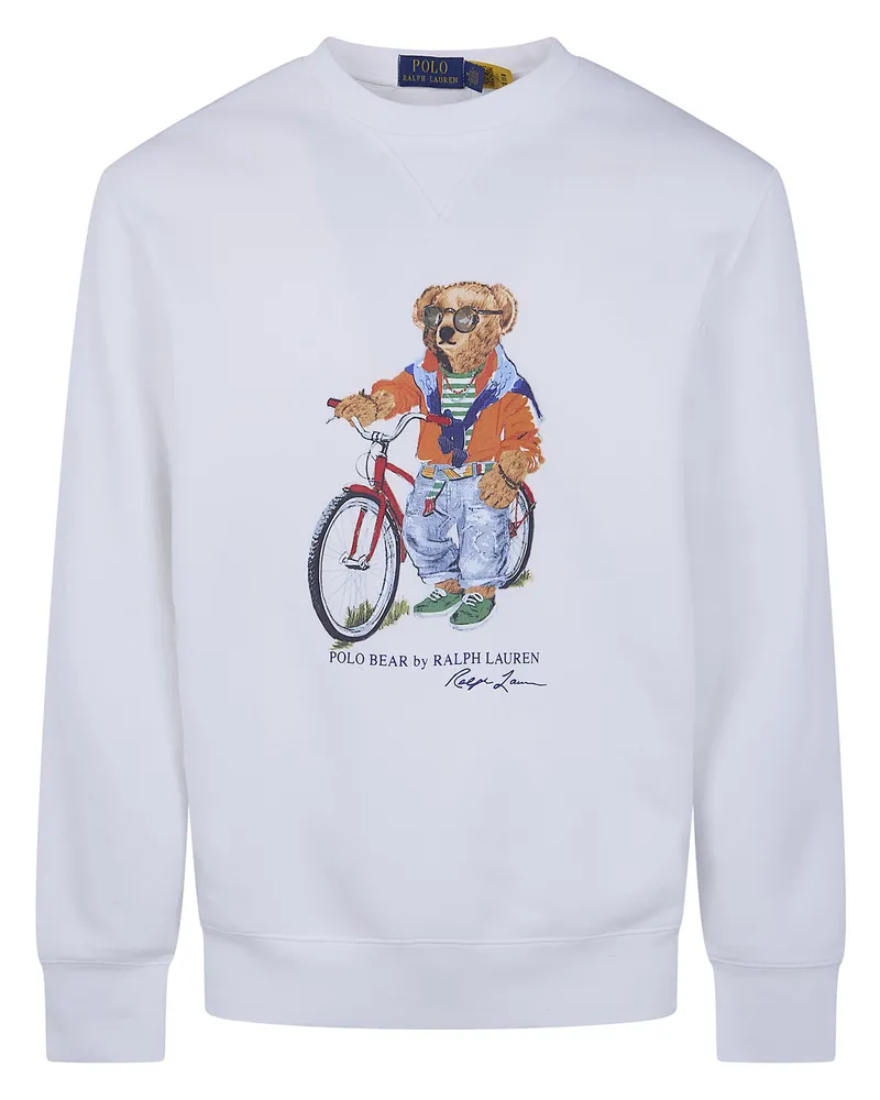 Ralph Lauren Round Neck Classic "Summer Bear" Sweatshirt White