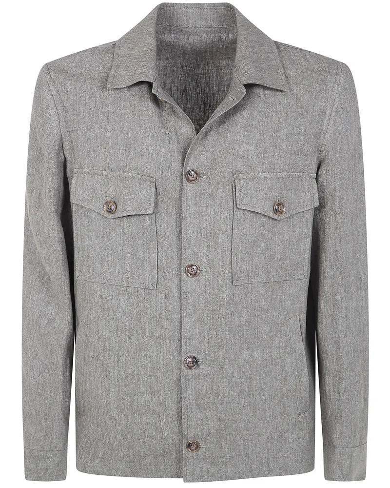 BARBA Park" Linen Shirt Green