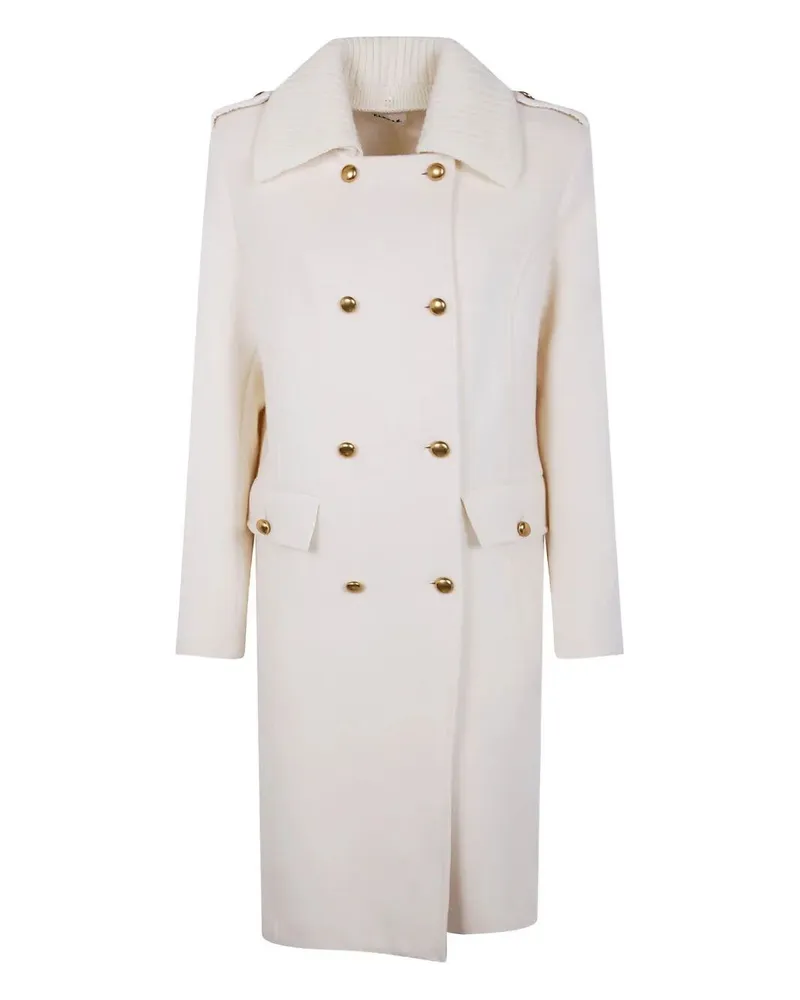 P.A.R.O.S.H. P. A.R. O H. Gold Button Coat White