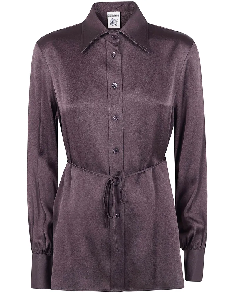Semicouture Satin Shirt Brown